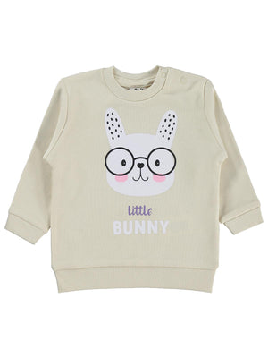 Civil Baby Little Bunny Baskılı 6-18 Ay Sweatshirt - Fil Dişi