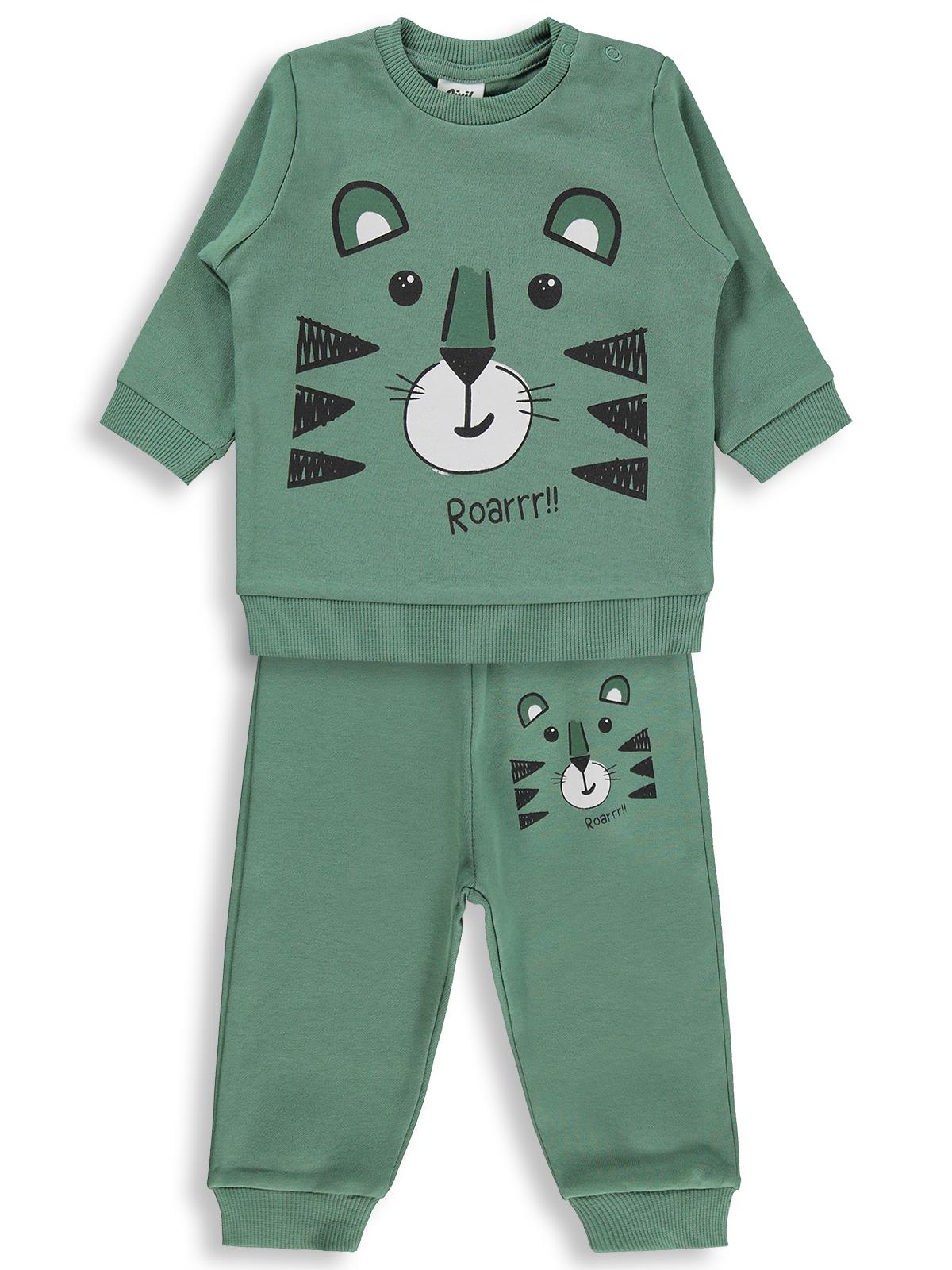 Civil Baby Erkek Bebek Kaplan Baskılı 6-18 Ay Takım - Haki