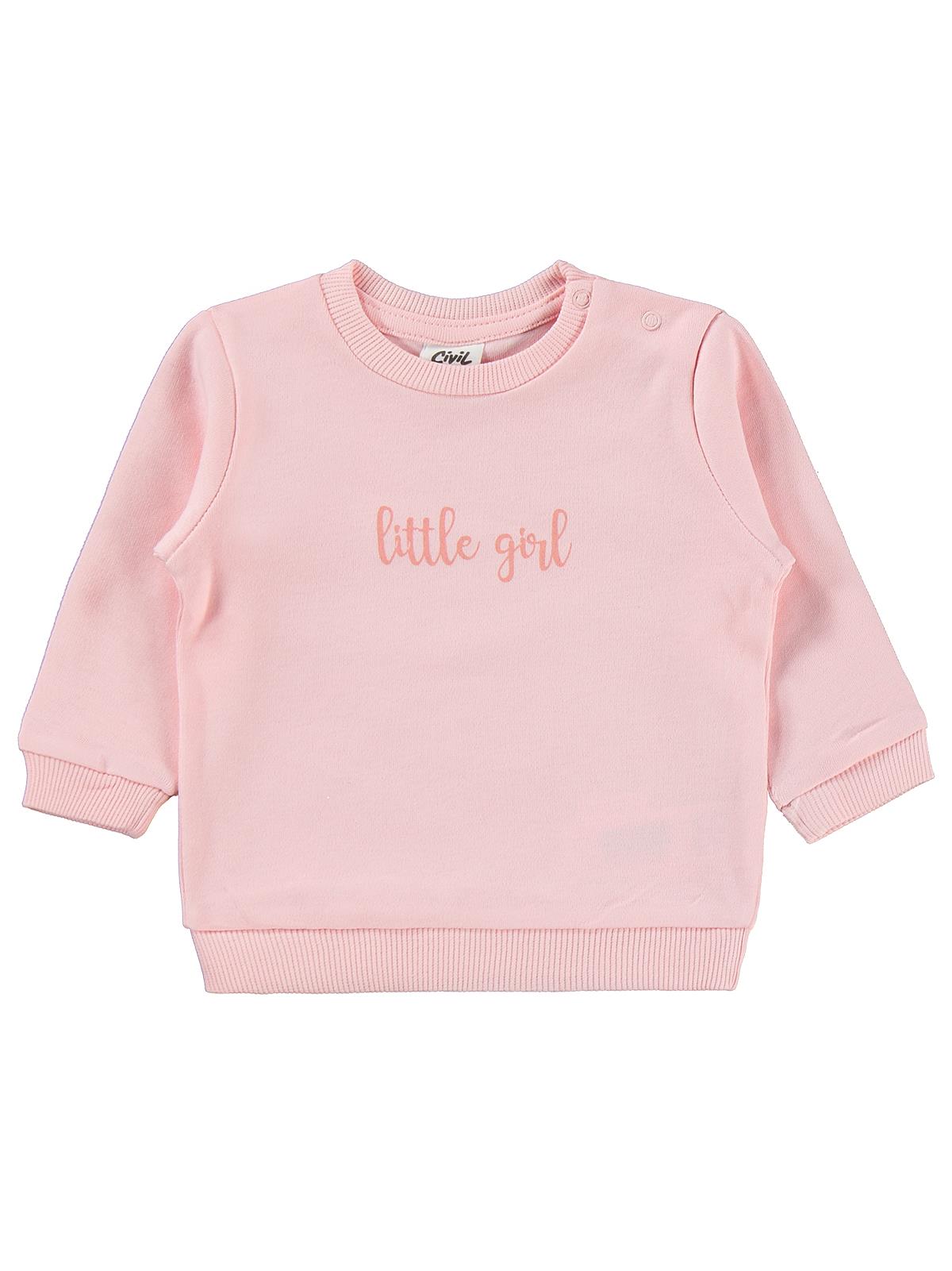 Civil Baby Little Girl Baskılı 6-18 Ay Takım - Pudra