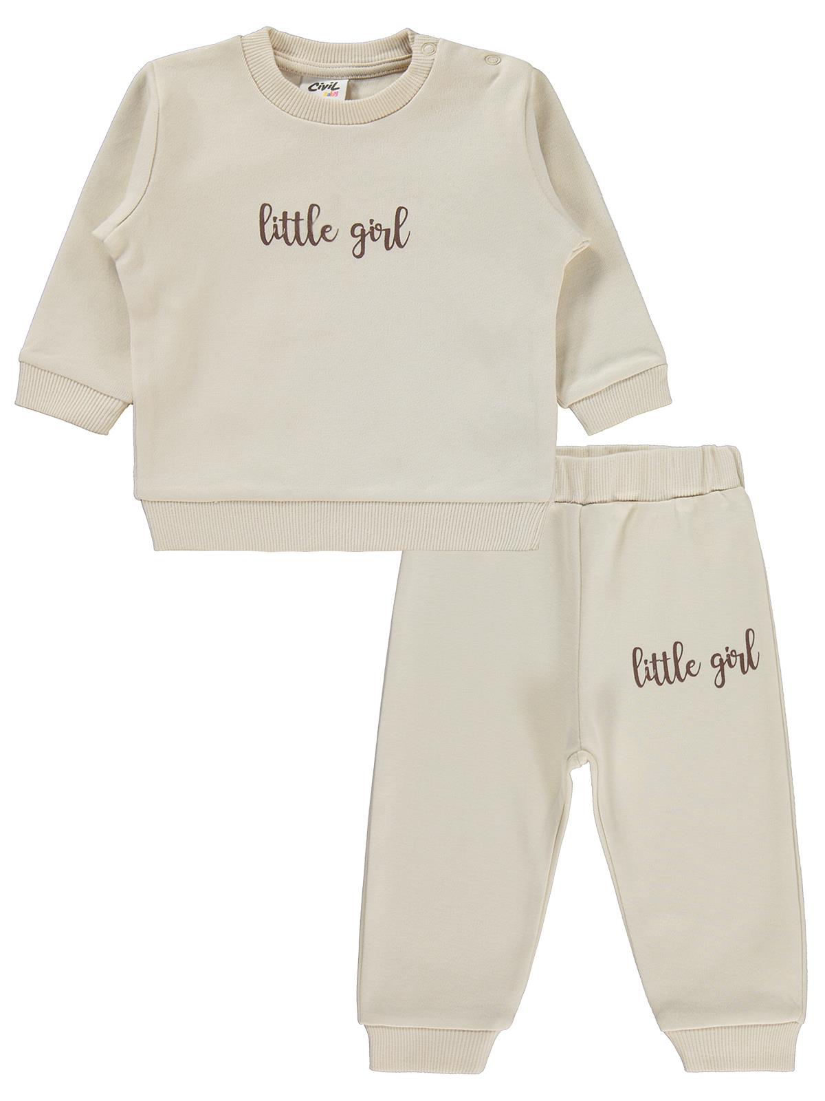 Civil Baby Little Girl Baskılı 6-18 Ay Takım - Fil Dişi