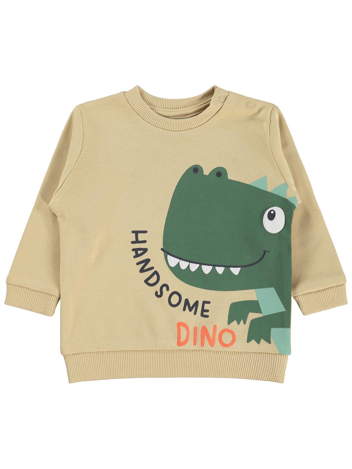 Civil Baby Dinozor Baskılı 6-18 Ay Sweatshirt - Kahverengi