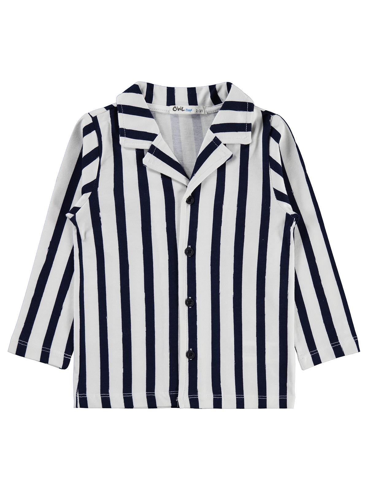 Civil Boys Çizgili 2-5 Yaş Pijama Takımı - Lacivert