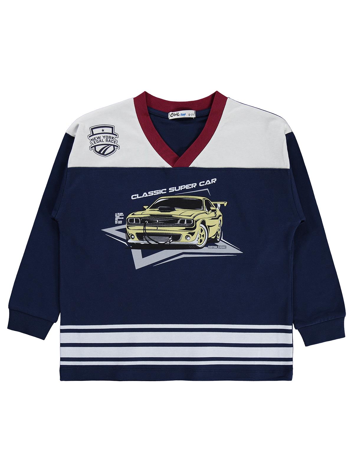 Civil Boys Araba Baskılı 6-9 Yaş Pijama Takımı - Lacivert