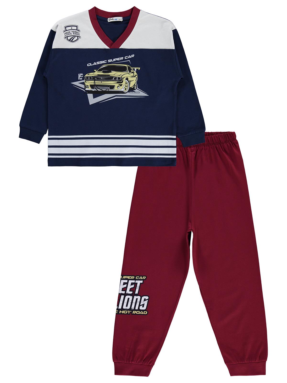 Civil Boys Araba Baskılı 10-13 Yaş Pijama Takımı - Lacivert