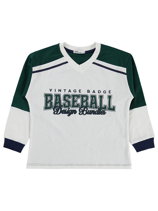 Civil Erkek Çocuk Baseball Baskılı Pijama Takımı | Süprem-Süprem | Okul Kreş ve Günlük Kullanım - Yeşil