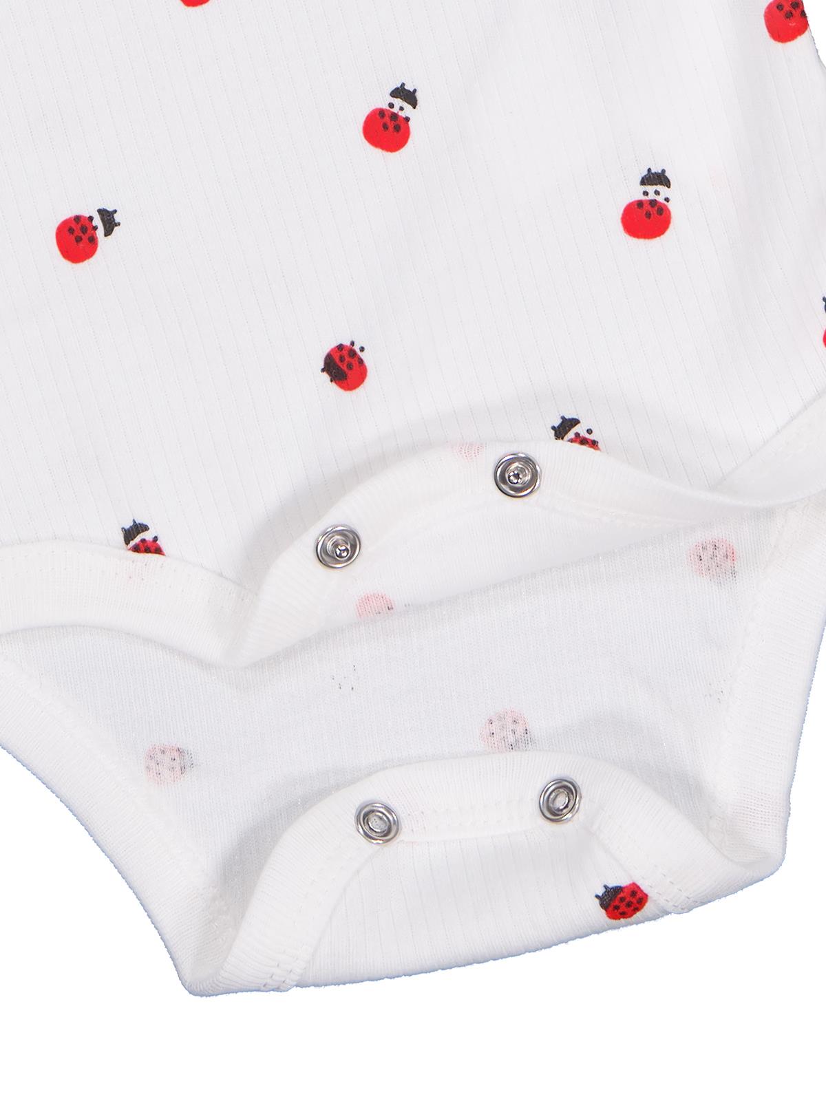 Civil Baby Uğur Böceği Empirme 0-48 Ay Çıtçıtlı Badi - Ekru