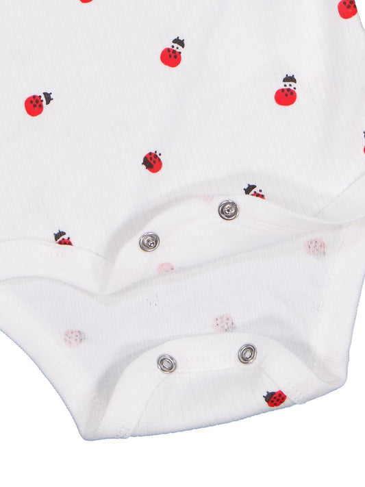 Civil Baby Uğur Böceği Empirme 0-48 Ay Çıtçıtlı Badi - Ekru