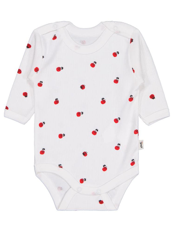 Civil Baby Uğur Böceği Empirme 0-48 Ay Çıtçıtlı Badi - Ekru