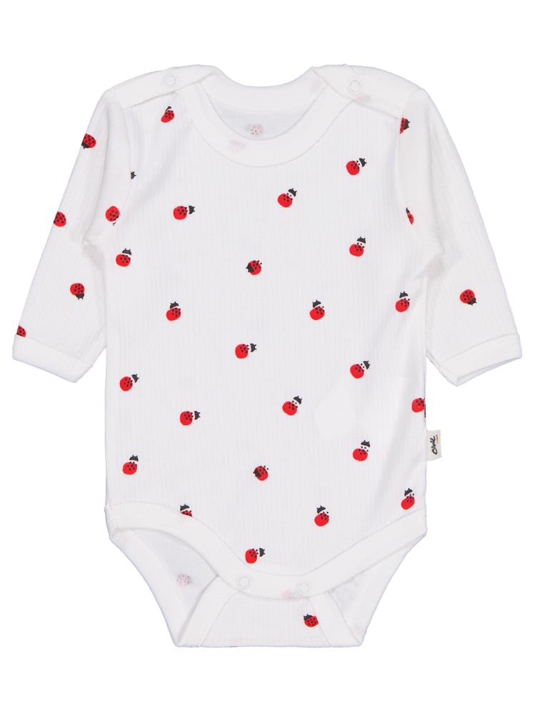 Civil Baby Uğur Böceği Empirme 0-48 Ay Çıtçıtlı Badi - Ekru