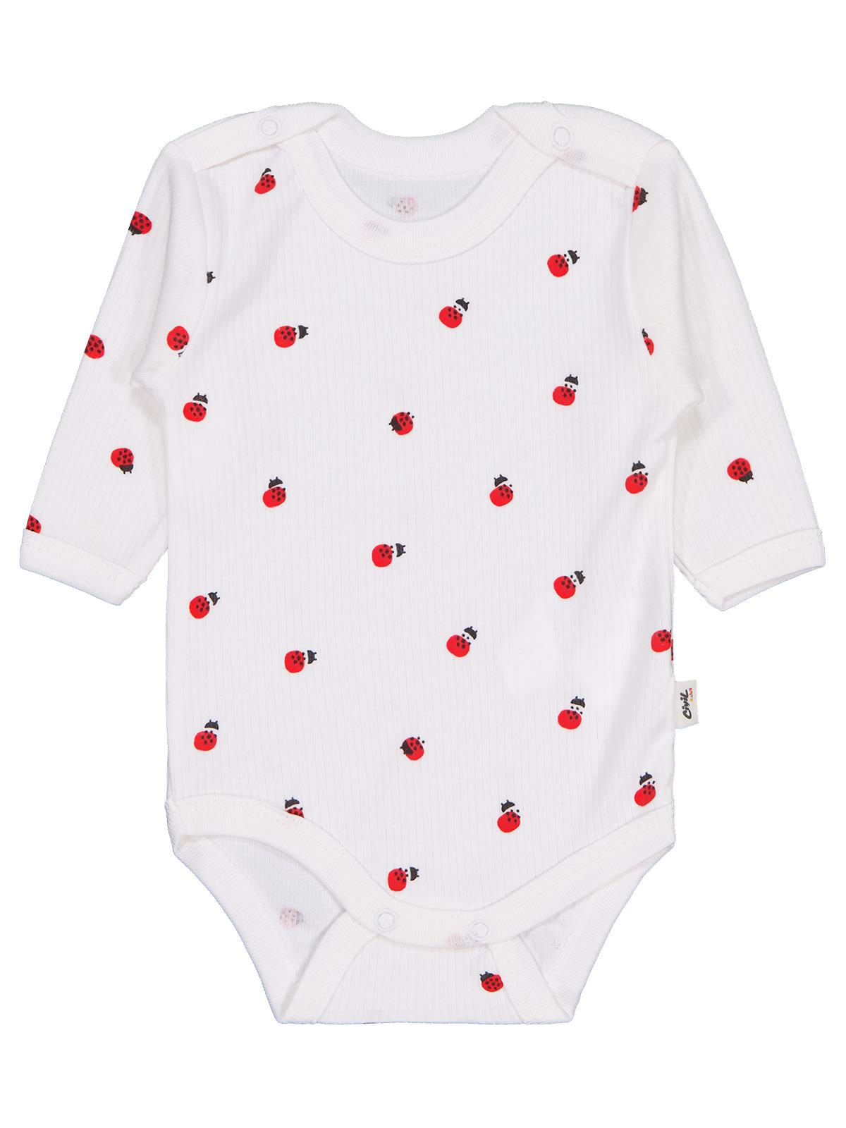 Civil Baby Uğur Böceği Empirme 0-48 Ay Çıtçıtlı Badi - Ekru