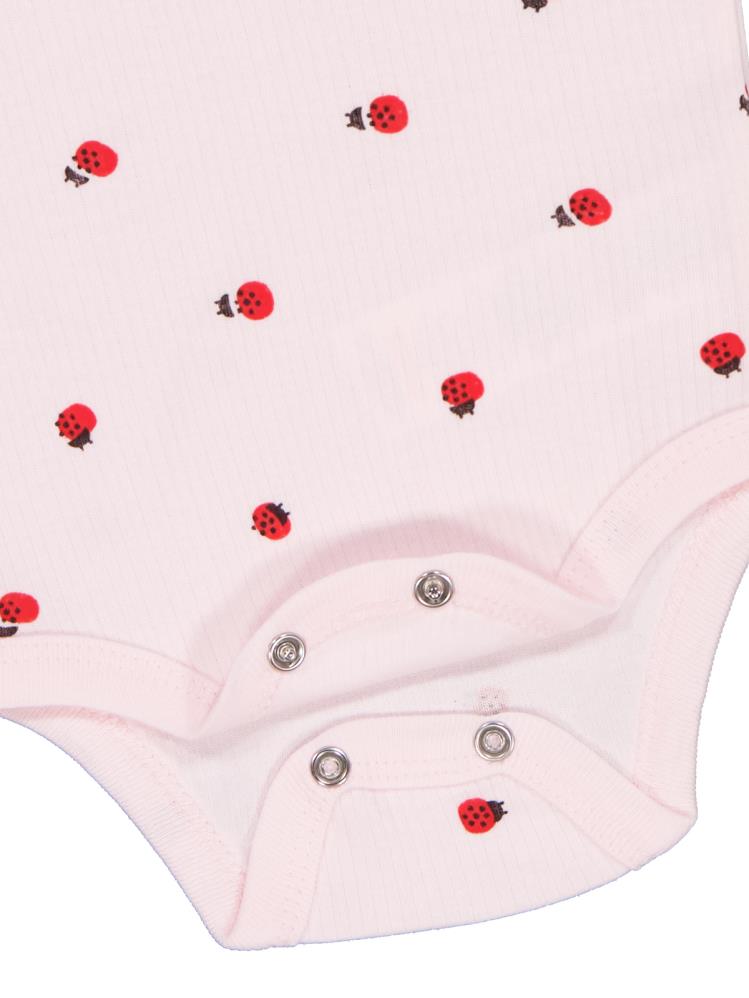 Civil Baby Uğur Böceği Empirme 0-48 Ay Çıtçıtlı Badi - Pembe