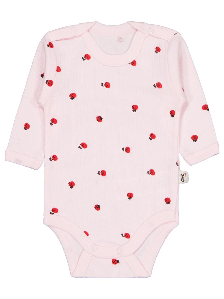 Civil Baby Uğur Böceği Empirme 0-48 Ay Çıtçıtlı Badi - Pembe