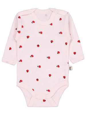 Civil Baby Uğur Böceği Empirme 0-48 Ay Çıtçıtlı Badi - Pembe