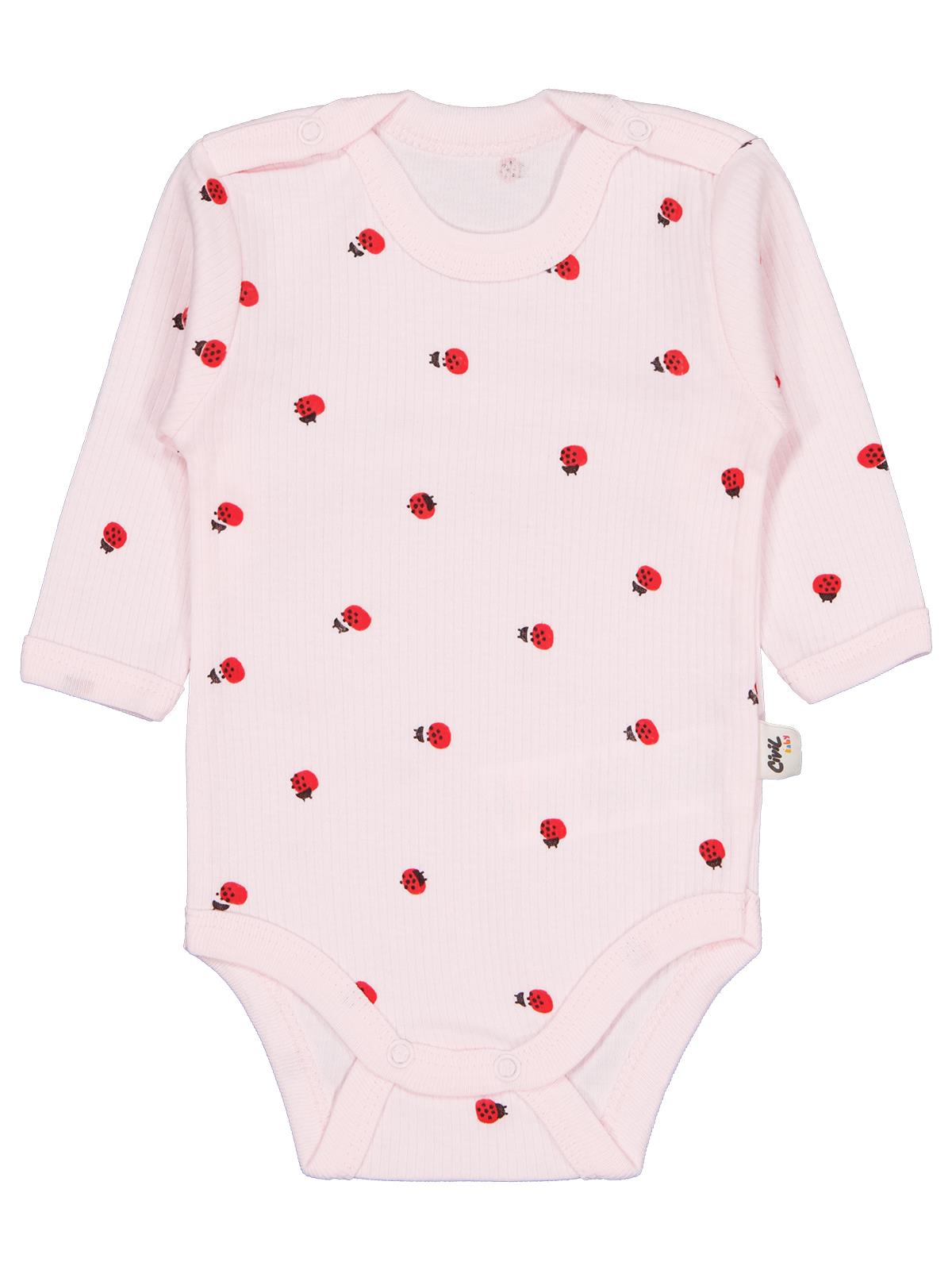 Civil Baby Uğur Böceği Empirme 0-48 Ay Çıtçıtlı Badi - Pembe