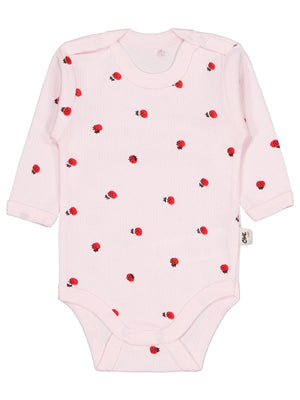 Civil Baby Uğur Böceği Empirme 0-48 Ay Çıtçıtlı Badi - Pembe