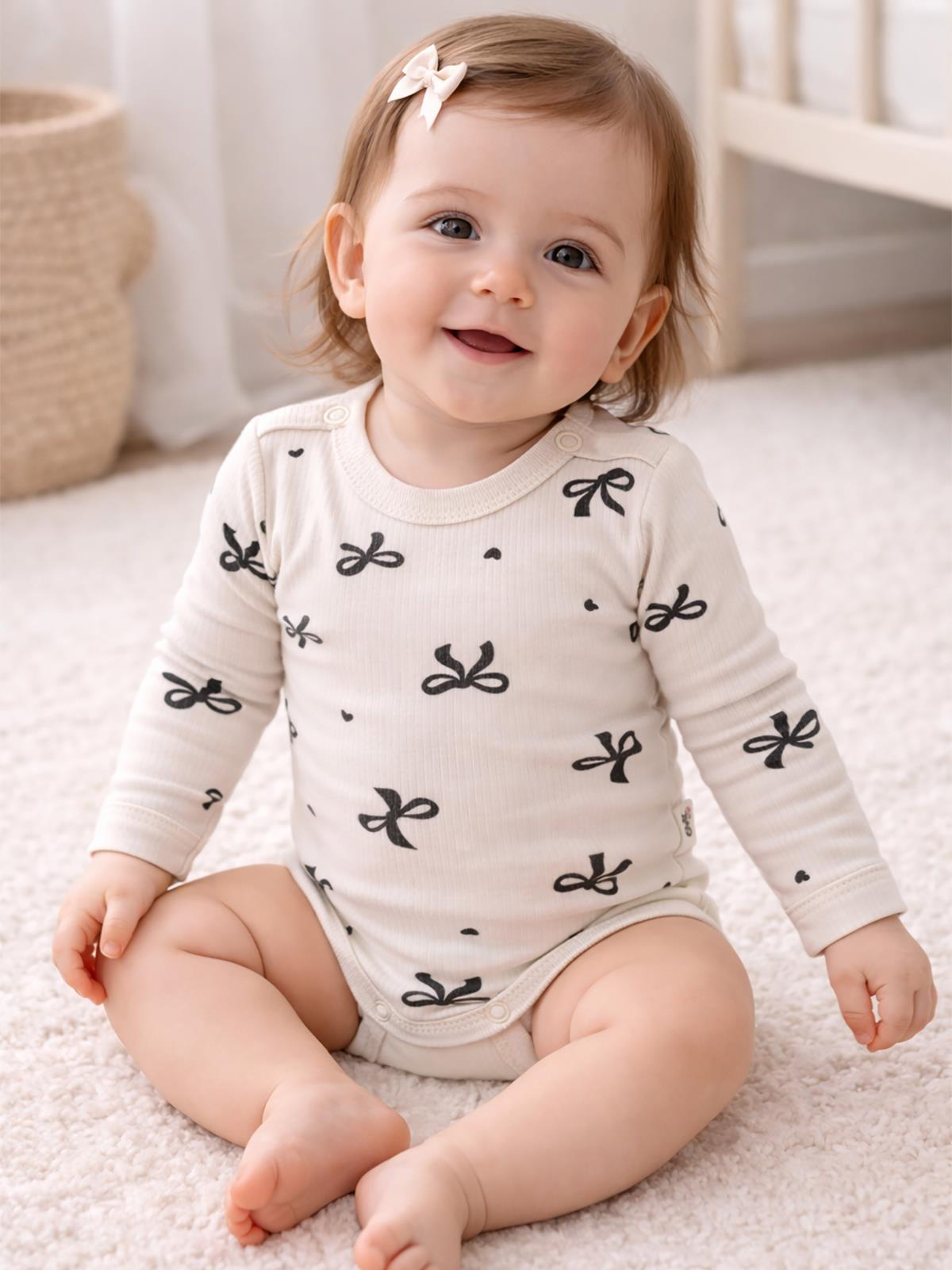 Civil Baby Fiyonk Empirme 1-36 Ay Çıtçıtlı Badi - Bej