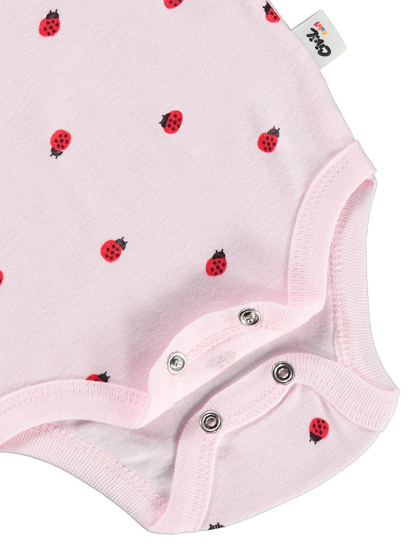 Civil Baby Uğur Böceği Empirme 0-48 Ay Çıtçıtlı Badi - Pembe