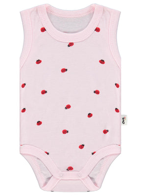 Civil Baby Uğur Böceği Empirme 0-48 Ay Çıtçıtlı Badi - Pembe