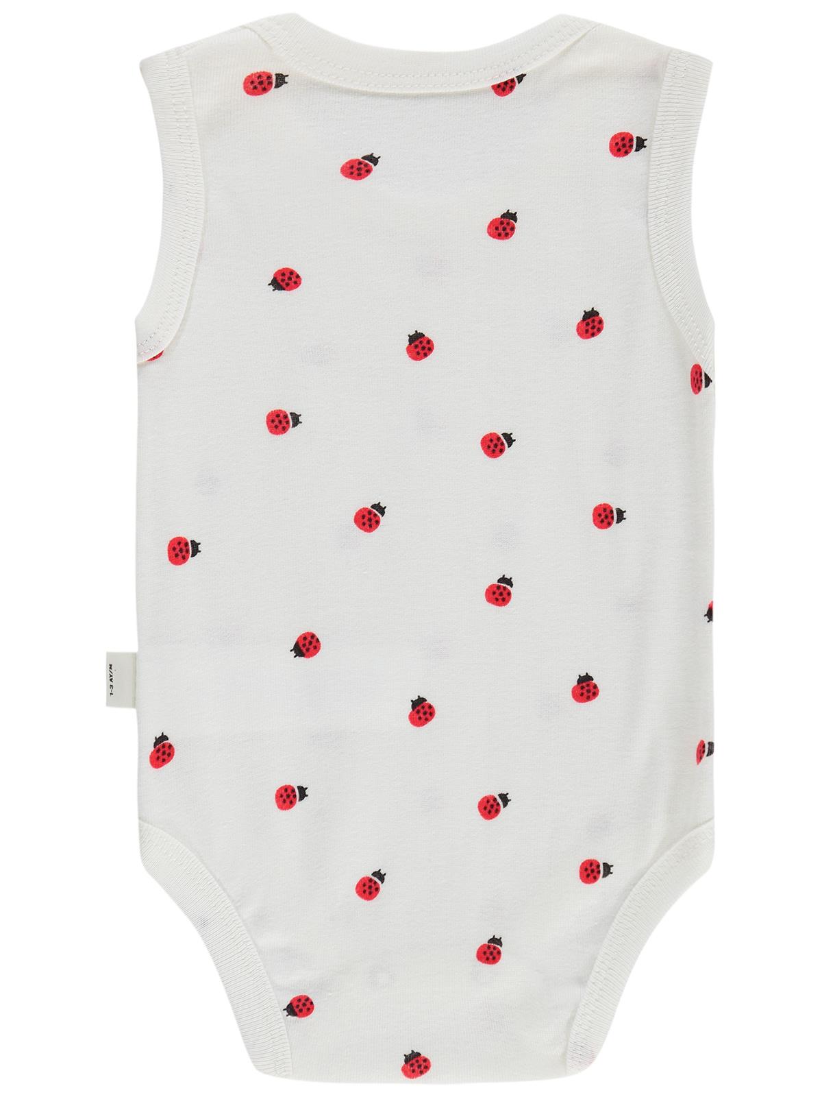 Civil Baby Uğur Böceği Empirme 0-48 Ay Çıtçıtlı Badi - Ekru