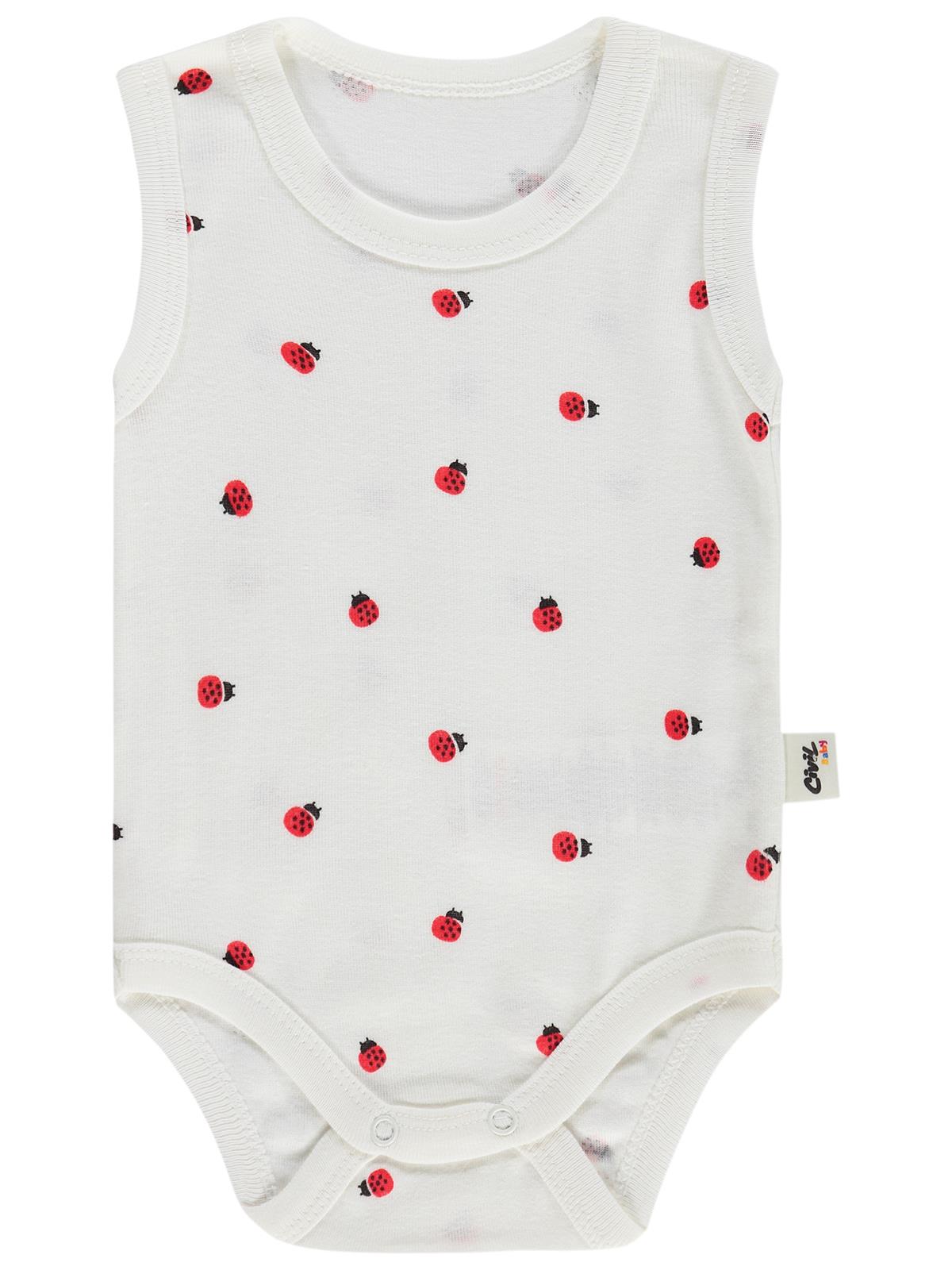 Civil Baby Uğur Böceği Empirme 0-48 Ay Çıtçıtlı Badi - Ekru