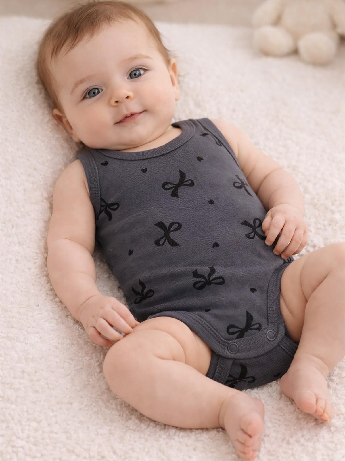 Civil Baby Fiyonk Empirme 1-36 Ay Çıtçıtlı Badi - Gri