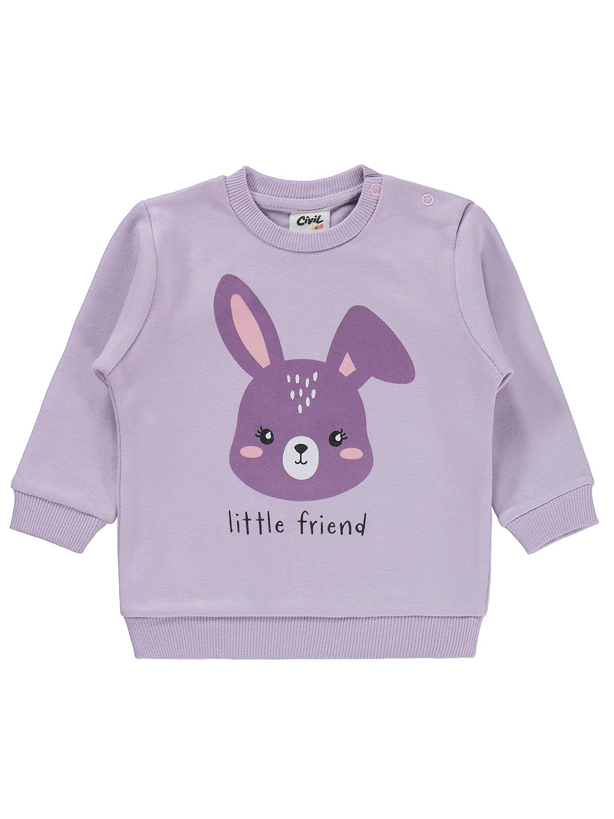 Civil Baby Tavşan Baskılı 6-18 Ay Takım - Lila