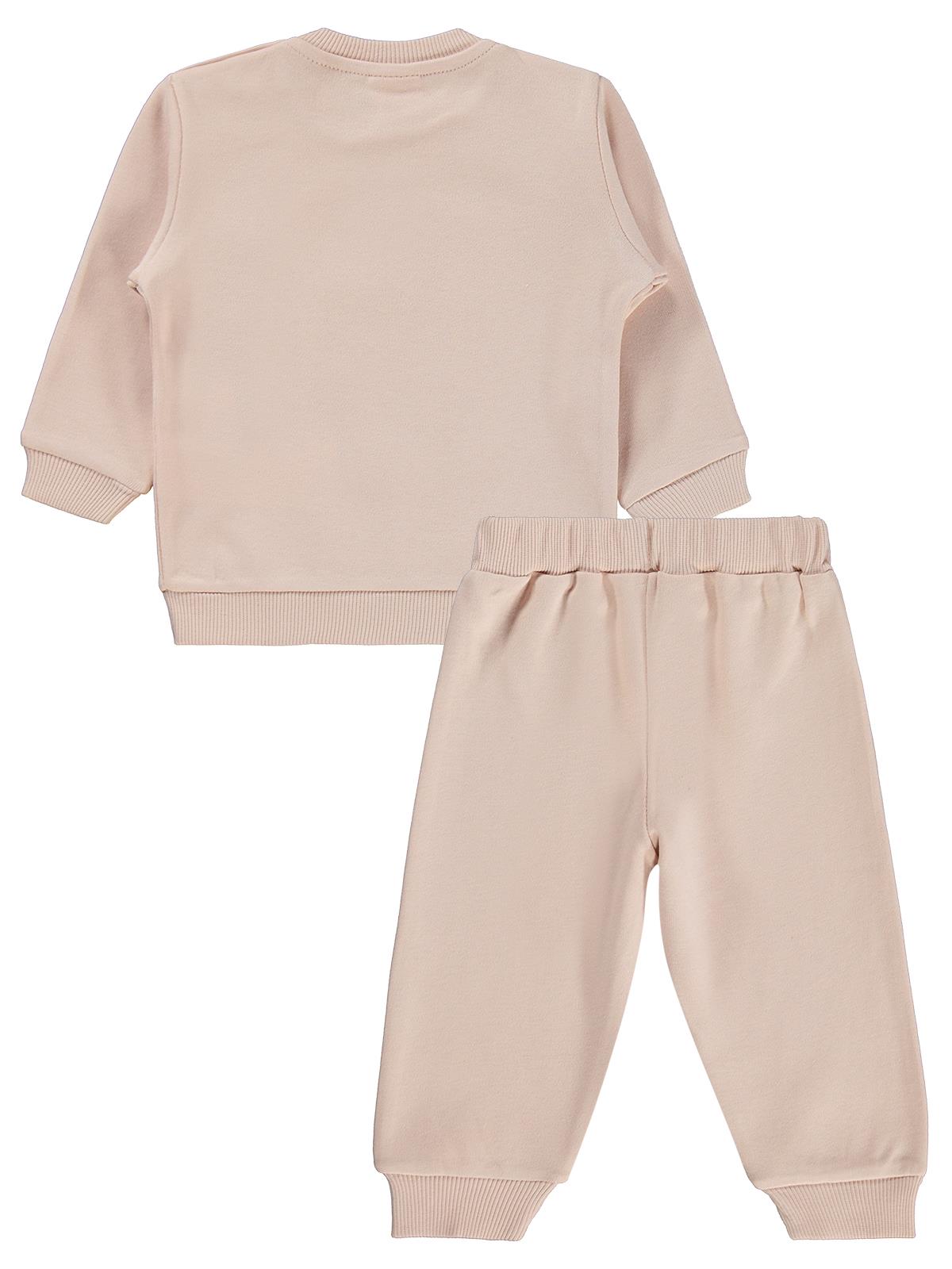 Civil Baby Tavşan Baskılı 6-18 Ay Takım - Pudra