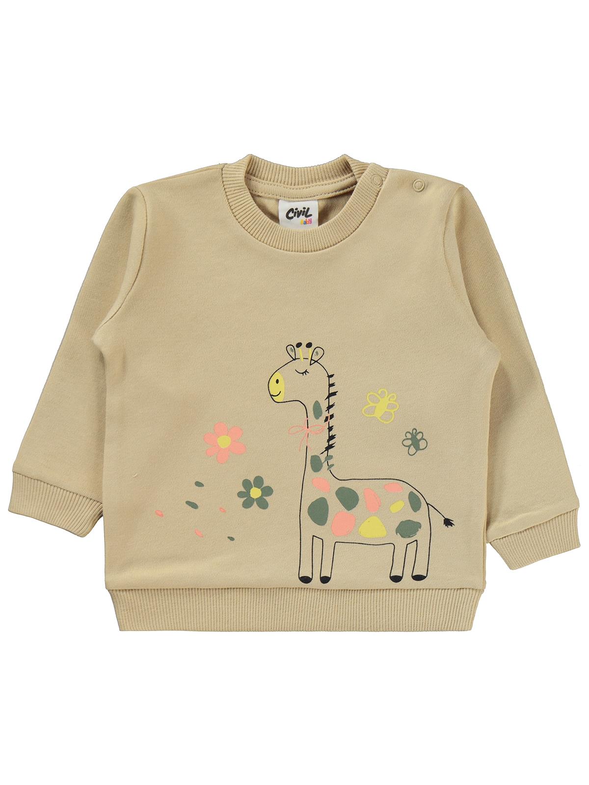 Civil Baby Zürafa Baskılı 6-18 Ay Takım - Kahverengi
