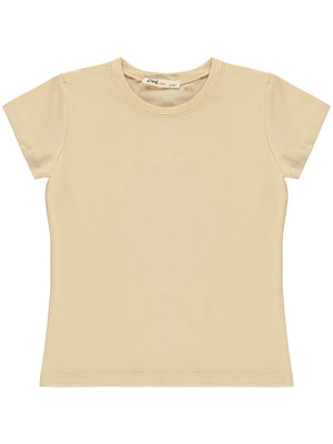 Civil Girls Basic 2-5 Yaş Tişört - Bej