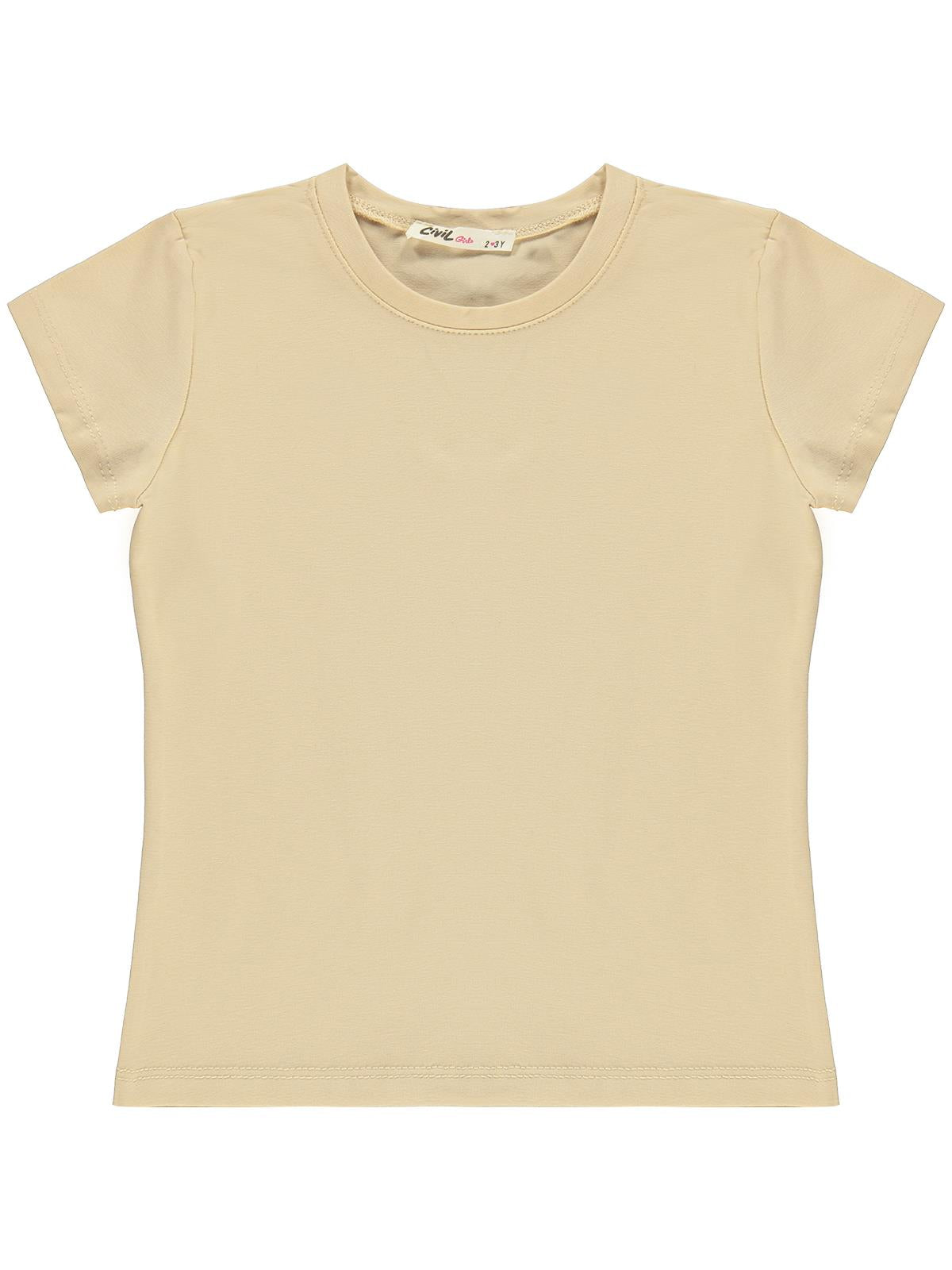 Civil Girls Basic 10-13 Yaş Tişört - Bej
