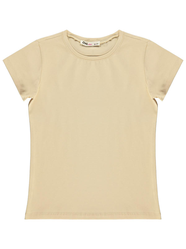 Civil Girls Basic 6-9 Yaş Tişört - Bej