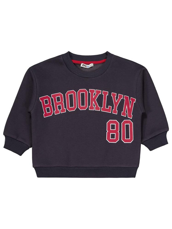 Civil Boys Brooklyn 80 Baskılı Biyeli 2-5 Yaş Eşofman Takımı - Gri