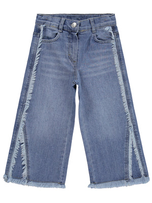 Civil Girls Püsküllü 2-5 Yaş Pantolon Kot - Mavi