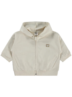 Civil Baby Civil Basic Kalp Etiketli Kapüşonlu 6-18 Ay Hırka - Bej