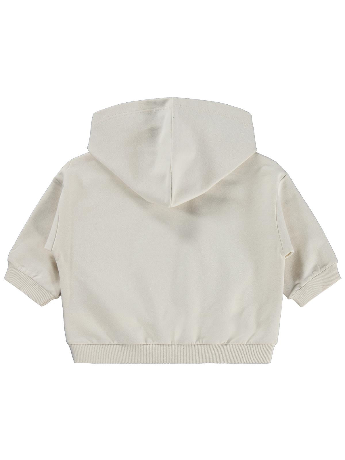 Civil Baby Civil Basic Kalp Etiketli Kapüşonlu 6-18 Ay Sweatshirt  - Bej