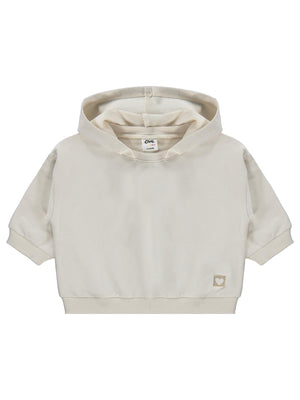 Civil Baby Civil Basic Kalp Etiketli Kapüşonlu 6-18 Ay Sweatshirt  - Bej