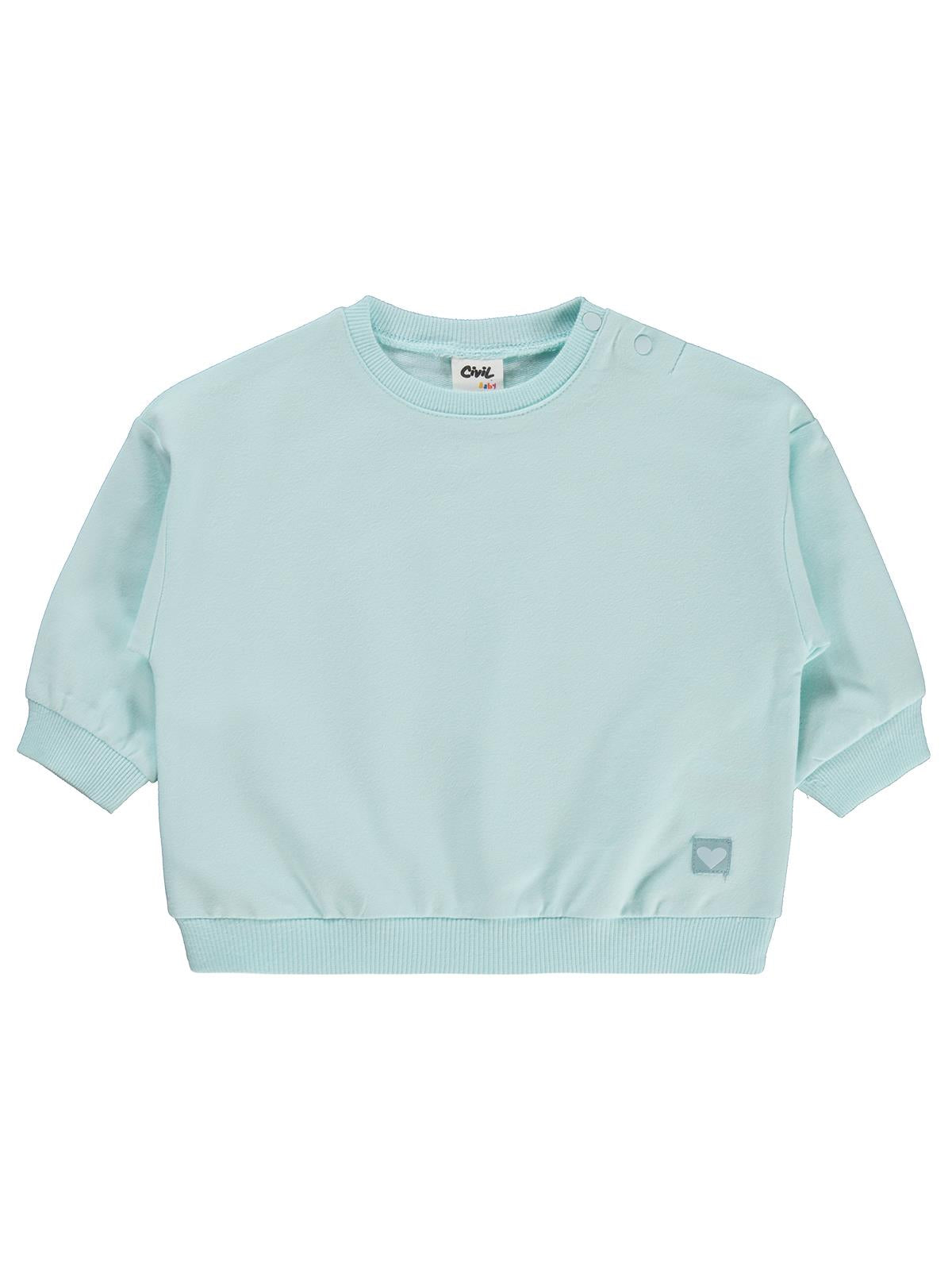 Civil Baby Civil Basic Kalp Etiketli 6-18 Ay Sweatshirt - Yeşil