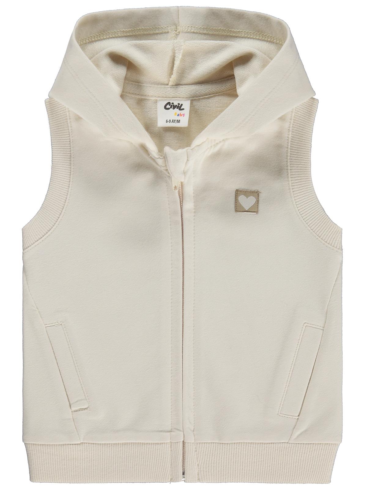 Civil Baby Düz Basic Kalpli 6-18 Ay Yelek - Bej