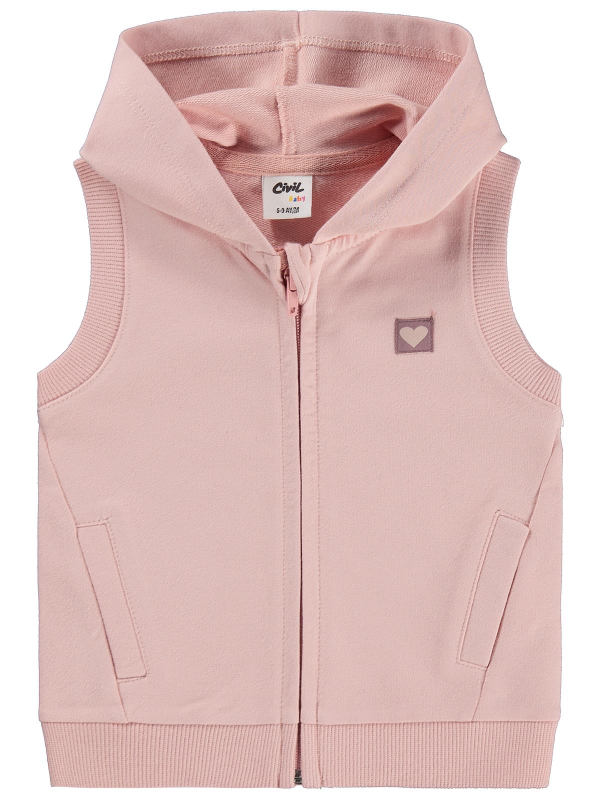 Civil Baby Düz Basic Kalpli 6-18 Ay Yelek - Pembe