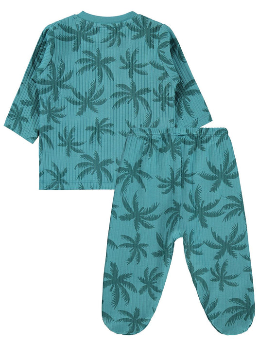Civil Baby Palmiye Empirme 1-9 Ay Pijama Takımı - Yeşil