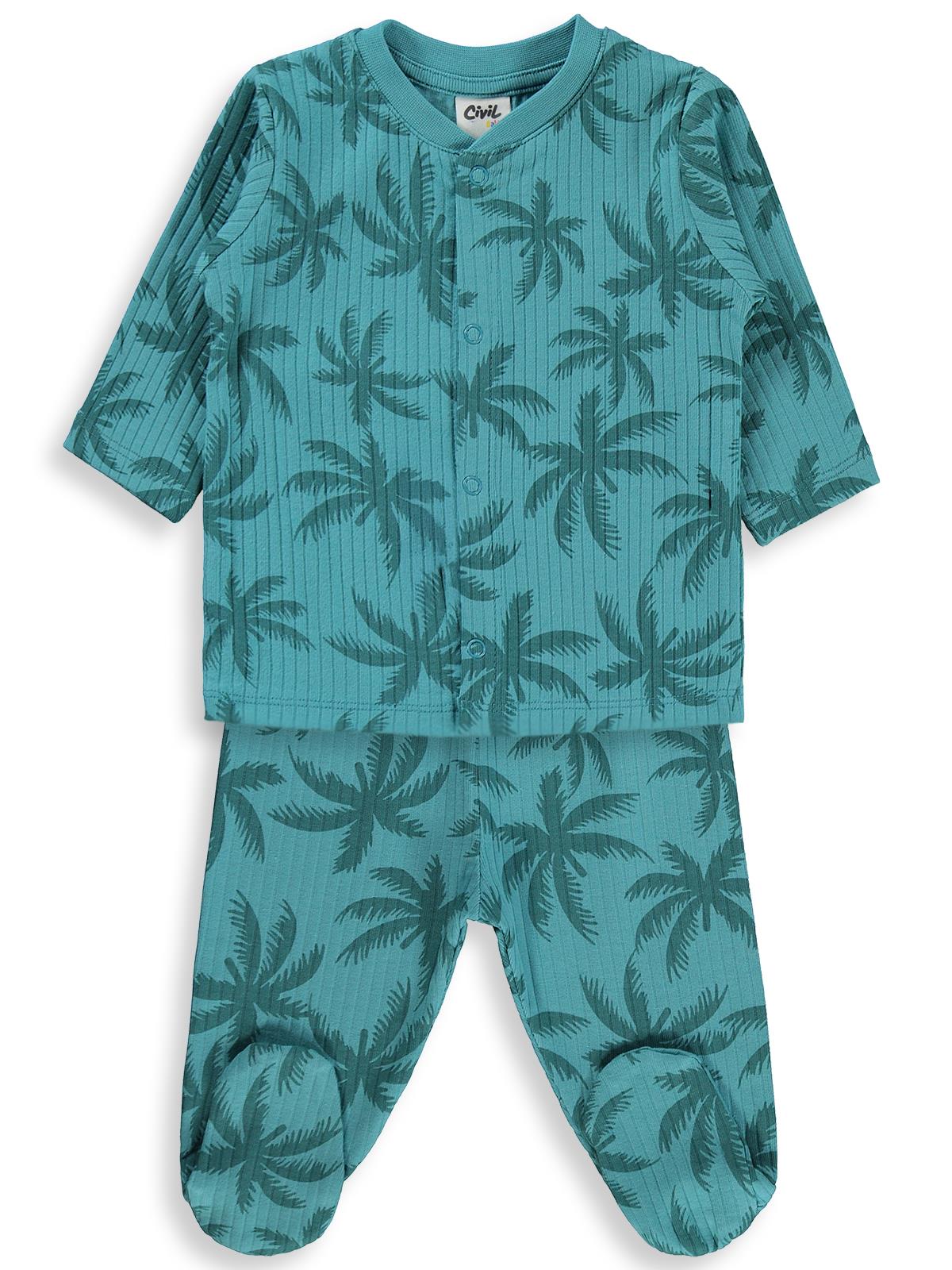 Civil Baby Palmiye Empirme 1-9 Ay Pijama Takımı - Yeşil