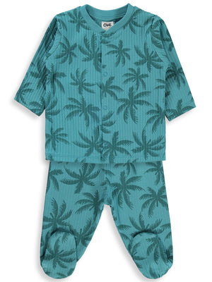 Civil Baby Palmiye Empirme 1-9 Ay Pijama Takımı - Yeşil