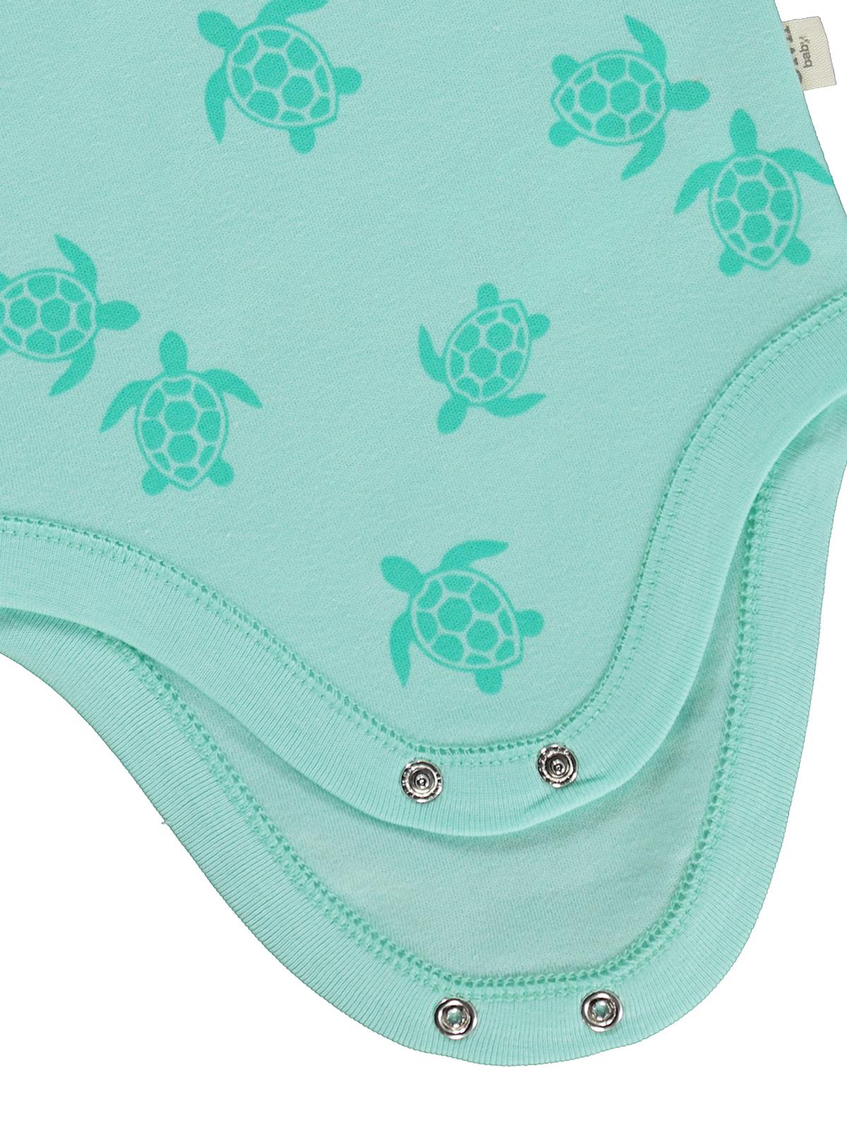 Civil Baby Kaplumbağa Baskılı 2'li Set 3-18 Ay Çıtçıtlı Badi - Mercan-Mint