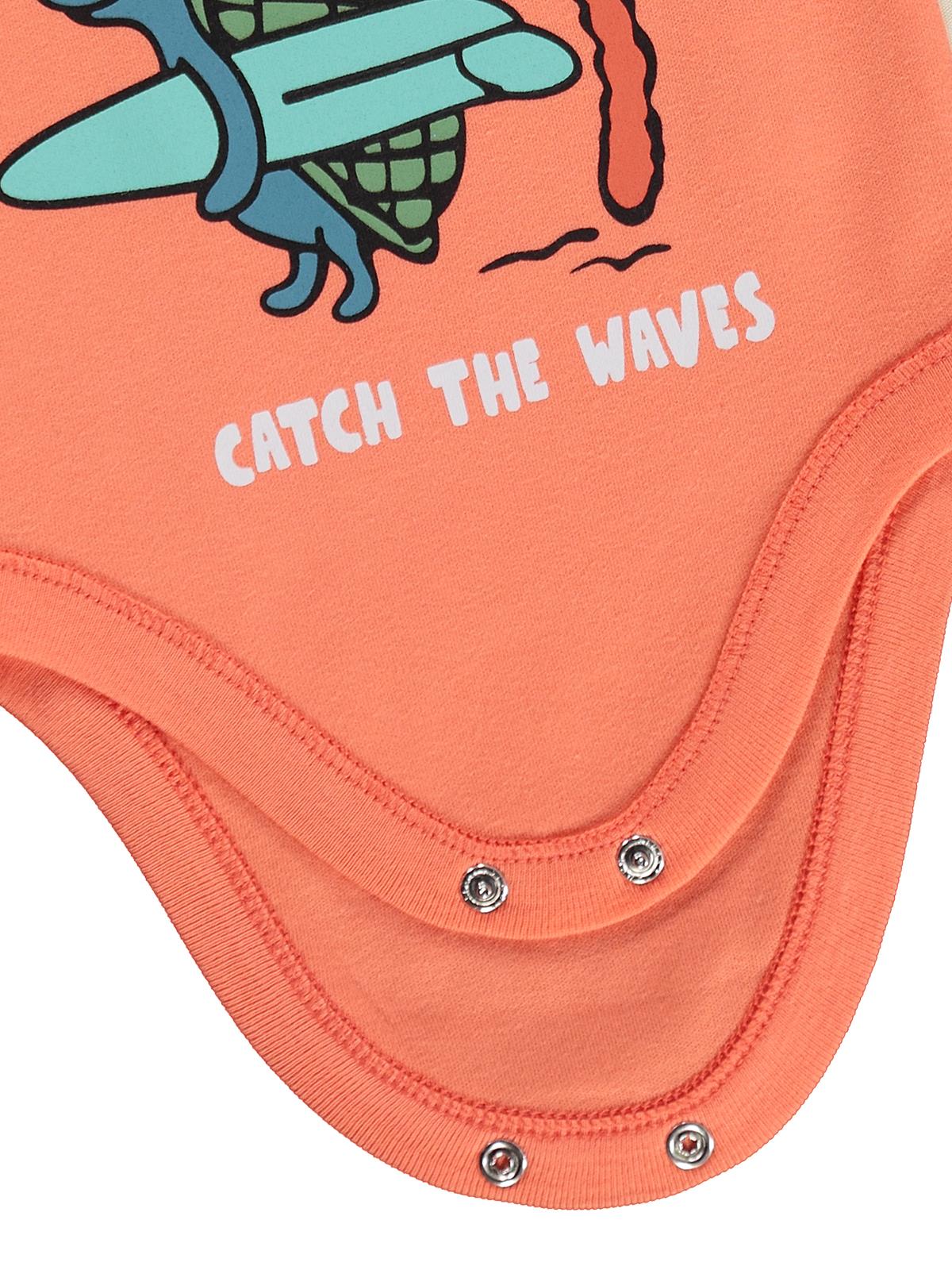 Civil Baby Kaplumbağa Baskılı 2'li Set 3-18 Ay Çıtçıtlı Badi - Mercan-Mint