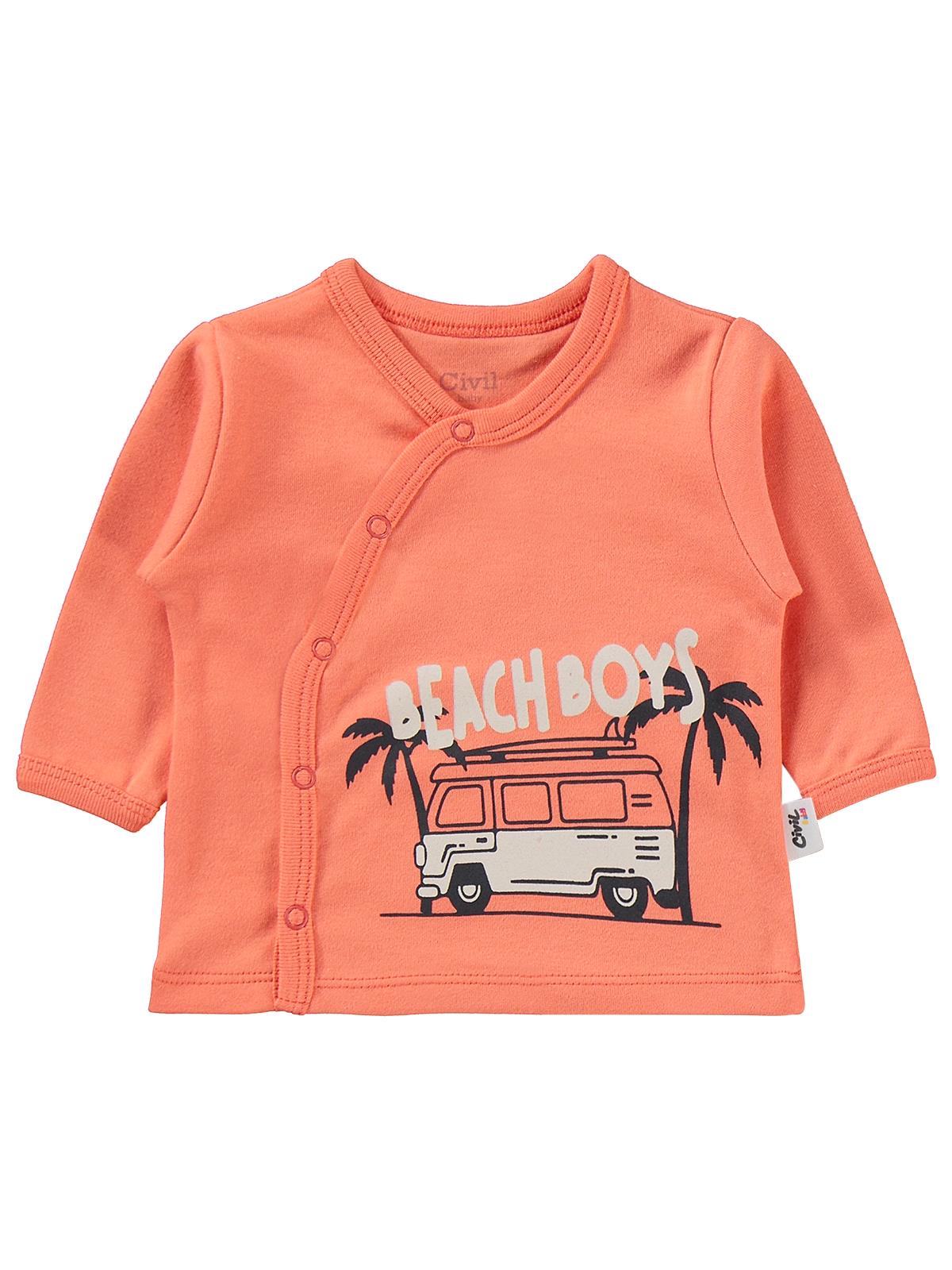 Civil Baby Beach Boys Baskılı Zıbın Takımları - Kırmızı