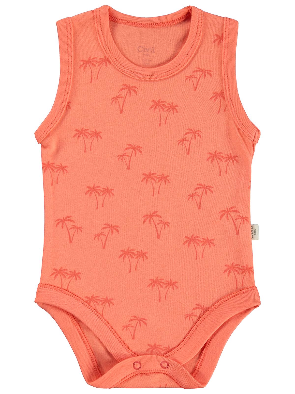 Civil Baby Palmiye Baskılı 2'li Set 3-18 Ay Çıtçıtlı Badi - Mercan-Mint