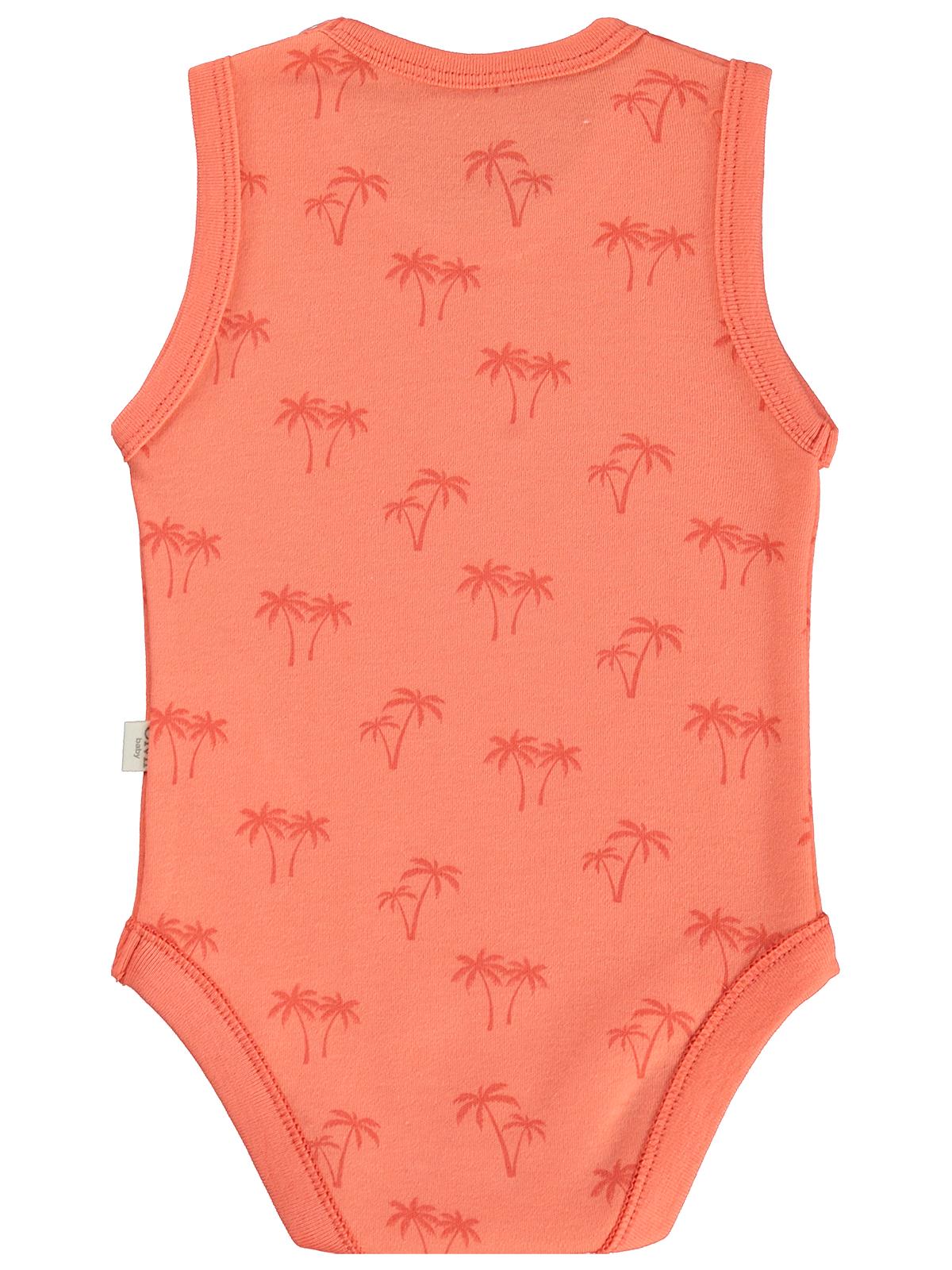 Civil Baby Palmiye Baskılı 2'li Set 3-18 Ay Çıtçıtlı Badi - Mercan-Mint