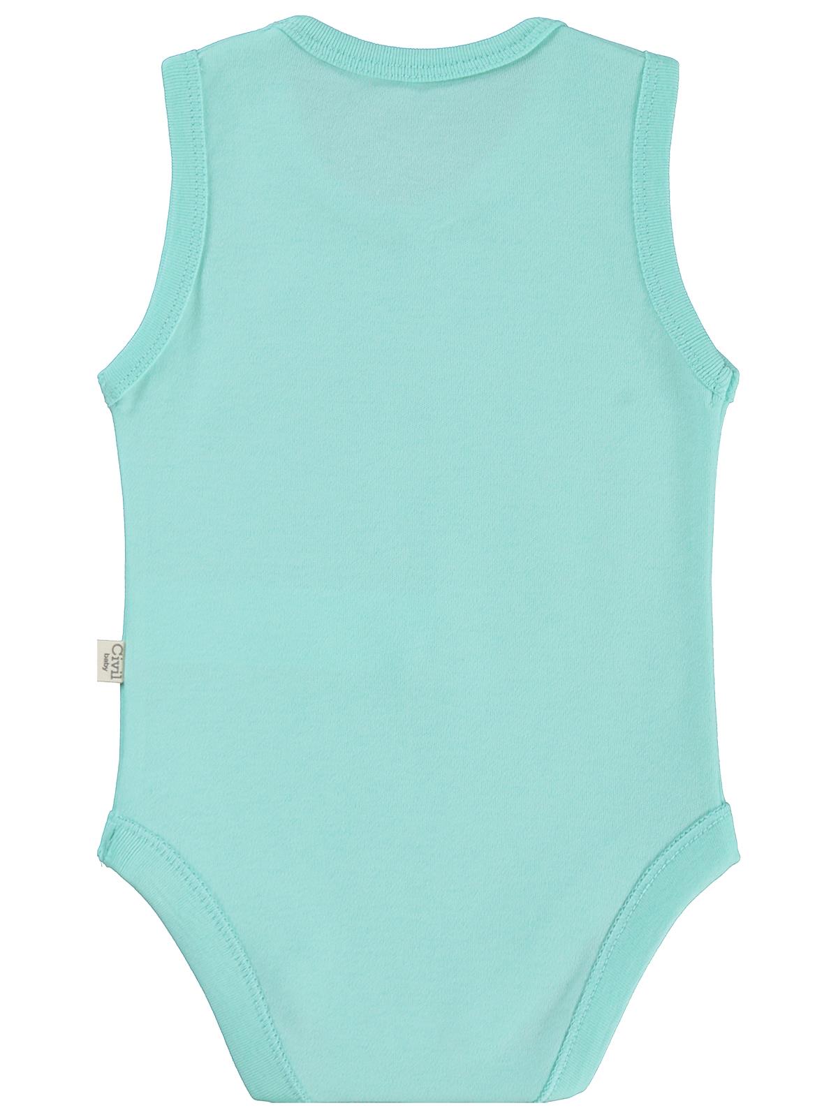 Civil Baby Palmiye Baskılı 2'li Set 3-18 Ay Çıtçıtlı Badi - Mercan-Mint