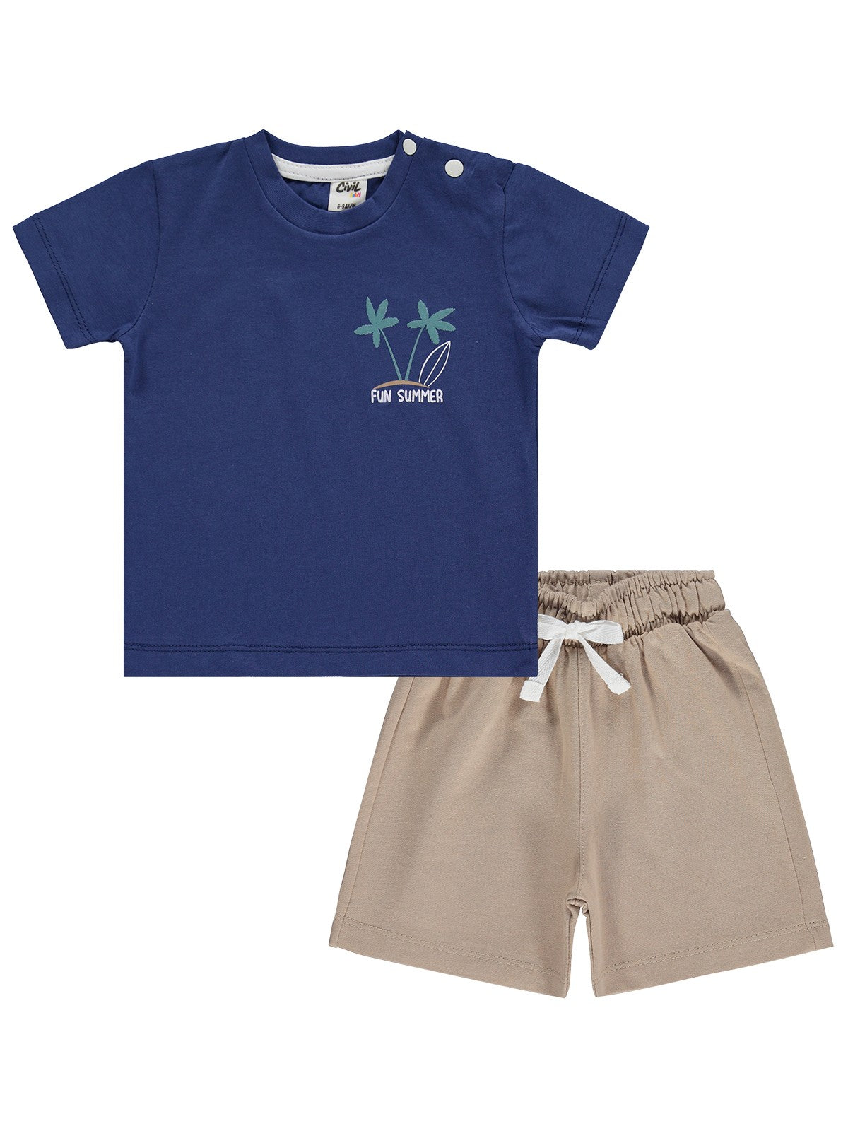 Civil Baby Köpek Balığı Baskılı 3'lü Set 6-18 Ay Takım