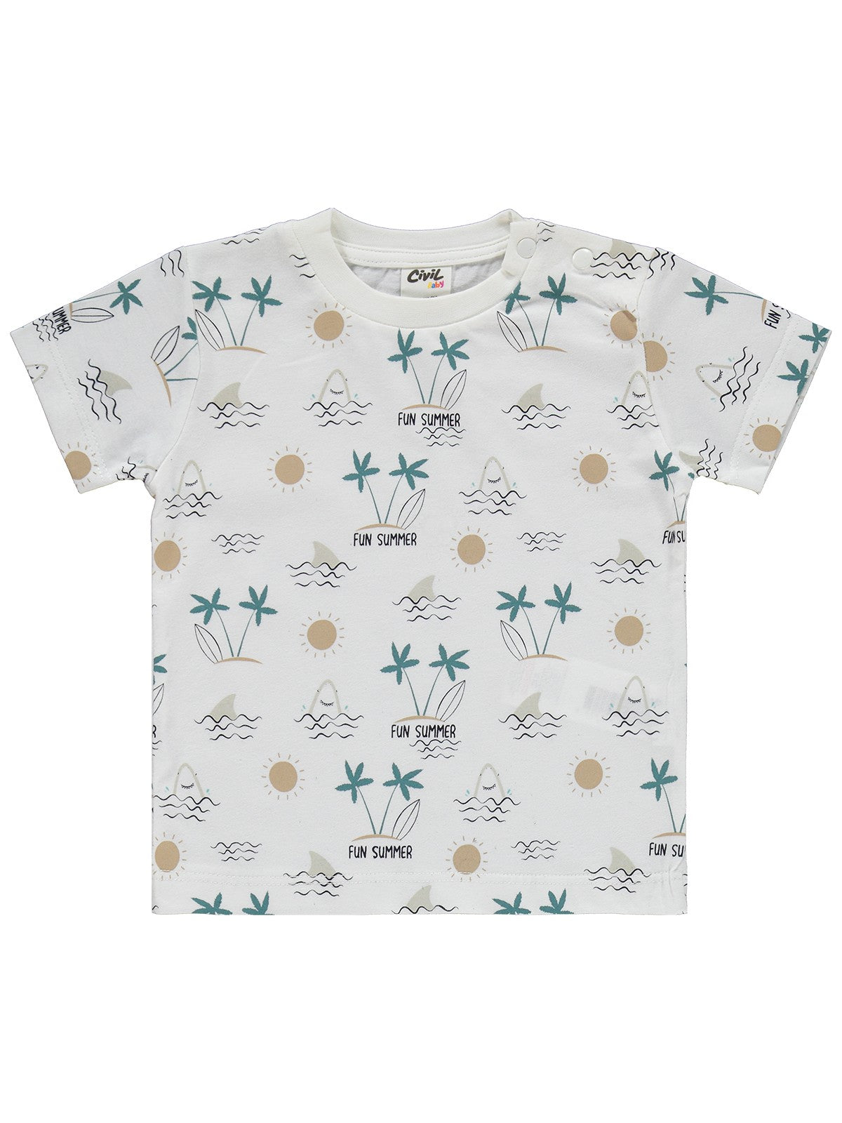 Civil Baby Köpek Balığı Baskılı 3'lü Set 6-18 Ay Takım